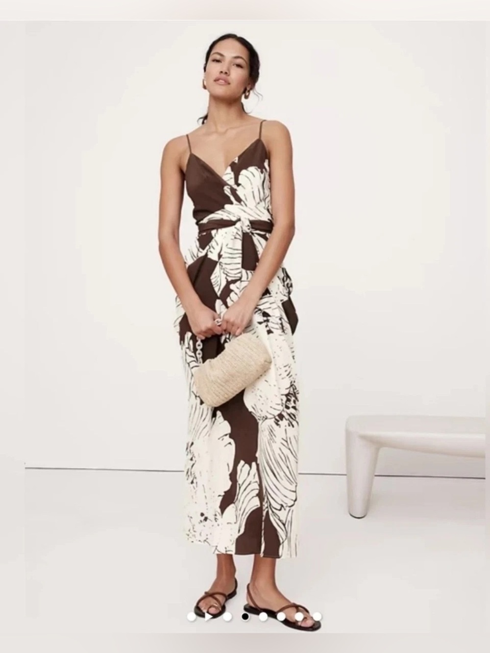 BANANA REPUBLIC MATTE SILK WRAP DRESS